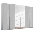 Rauch Purisma 301cm 6 Door Wardrobe with Mirror - Silk Grey Glass