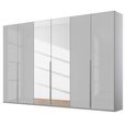 Rauch Purisma 301cm 6 Door Wardrobe with Mirror - Silk Grey Glass