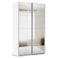 Rauch Quadra 136cm 2 Door Sliding Mirrored Wardrobe - Alpine White