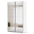 Rauch Quadra 136cm 2 Door Sliding Mirrored Wardrobe - Alpine White
