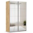 Rauch Quadra 136cm 2 Door Sliding Mirrored Wardrobe - Artisan Oak
