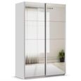Rauch Quadra 136cm 2 Door Sliding Mirrored Wardrobe - Silk Grey