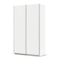 Quadra Sliding Wardrobe - 136cm - 2 Door - Alpine White