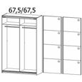 Quadra Sliding Wardrobe - 136cm - 2 Door - Alpine White & High Gloss White