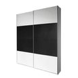 Quadra Sliding Wardrobe - 136cm - 2 Door - Alpine White & Metallic Dark Grey