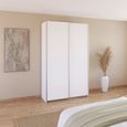 Quadra Sliding Wardrobe - 136cm - 2 Door - Alpine White