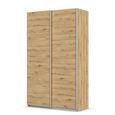 Quadra Sliding Wardrobe - 136cm - 2 Door - Artisan Oak