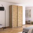 Quadra Sliding Wardrobe - 136cm - 2 Door - Artisan Oak