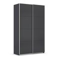 Quadra Sliding Wardrobe - 136cm - 2 Door - Metallic Dark Grey