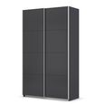 Quadra Sliding Wardrobe - 136cm - 2 Door - Metallic Dark Grey