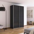 Quadra Sliding Wardrobe - 136cm - 2 Door - Metallic Dark Grey