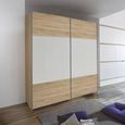 Quadra Sliding Wardrobe - 136cm - 2 Door - Sonoma Oak & Alpine White