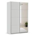 Rauch Quadra 136cm 2 Door Sliding Wardrobe with Mirror - Silk Grey