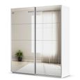 Rauch Quadra 181cm 2 Door Sliding Mirrored Wardrobe - Alpine White