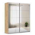 Rauch Quadra 181cm 2 Door Sliding Mirrored Wardrobe - Artisan Oak
