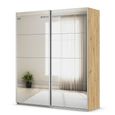 Rauch Quadra 181cm 2 Door Sliding Mirrored Wardrobe - Artisan Oak