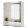 Rauch Quadra 181cm 2 Door Sliding Mirrored Wardrobe - Silk Grey