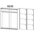 Quadra Sliding Wardrobe - 181cm - 2 Door - Alpine White & High Gloss White