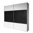 Quadra Sliding Wardrobe - 181cm - 2 Door - Alpine White & Metallic Dark Grey