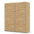 Quadra Sliding Wardrobe - 181cm - 2 Door - Artisan Oak