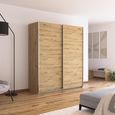 Quadra Sliding Wardrobe - 181cm - 2 Door - Artisan Oak