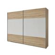 Quadra Sliding Wardrobe - 181cm - 2 Door - Sonoma Oak & Alpine White