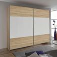 Quadra Sliding Wardrobe - 181cm - 2 Door - Sonoma Oak & Alpine White
