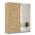 Rauch Quadra 181cm 2 Door Sliding Wardrobe with Mirror - Artisan Oak