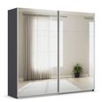 Rauch Quadra 226cm 2 Door Sliding Mirrored Wardrobe - Metallic Dark Grey