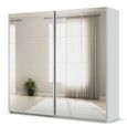 Rauch Quadra 226cm 2 Door Sliding Mirrored Wardrobe - Silk Grey