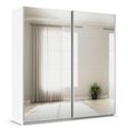 Rauch Quadra 226cm 2 Door Sliding Mirrored Wardrobe with Extras - Alpine White