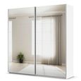 Rauch Quadra 226cm 2 Door Sliding Mirrored Wardrobe with Extras - Alpine White