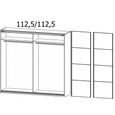 Quadra Sliding Wardrobe - 226cm - 2 Door - Alpine White