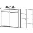 Quadra Sliding Wardrobe - 226cm - 2 Door - Alpine White & High Gloss White