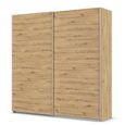 Quadra Sliding Wardrobe - 226cm - 2 Door - Artisan Oak