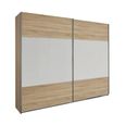 Quadra Sliding Wardrobe - 226cm - 2 Door - Sonoma Oak & Alpine White