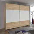 Quadra Sliding Wardrobe - 226cm - 2 Door - Sonoma Oak & Alpine White