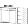 Quadra Sliding Wardrobe - 226cm - 2 Door - Sonoma Oak & Basalt Glass