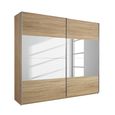 Quadra Sliding Wardrobe - 226cm - 2 Door - Sonoma Oak & Champagne Glass
