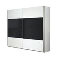 Quadra Sliding Wardrobe - 226cm - 2 Door - with Extras - Alpine White & Basalt Glass