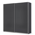 Quadra Sliding Wardrobe - 226cm - 2 Door - with Extras - Metallic Dark Grey