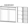 Rauch Quadra 226cm 2 Door Sliding Wardrobe with Mirror - Alpine White and High Gloss White