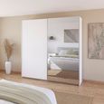 Rauch Quadra 226cm 2 Door Sliding Wardrobe with Mirror - Alpine White