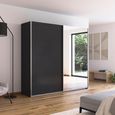 Rauch Quadra 226cm 2 Door Sliding Wardrobe with Mirror - Metallic Dark Grey