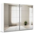 Rauch Quadra 271cm 2 Door Sliding Mirrored Wardrobe - Alpine White