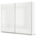Quadra Sliding Wardrobe - 271cm - 2 Door - Alpine White & High Gloss White