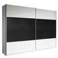 Quadra Sliding Wardrobe - 271cm - 2 Door - Alpine White & Metallic Dark Grey