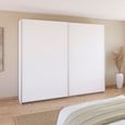 Quadra Sliding Wardrobe - 271cm - 2 Door - Alpine White