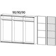 Quadra Sliding Wardrobe - 271cm - 2 Door - Mirror - Alpine White