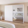 Quadra Sliding Wardrobe - 271cm - 2 Door - Mirror - Alpine White